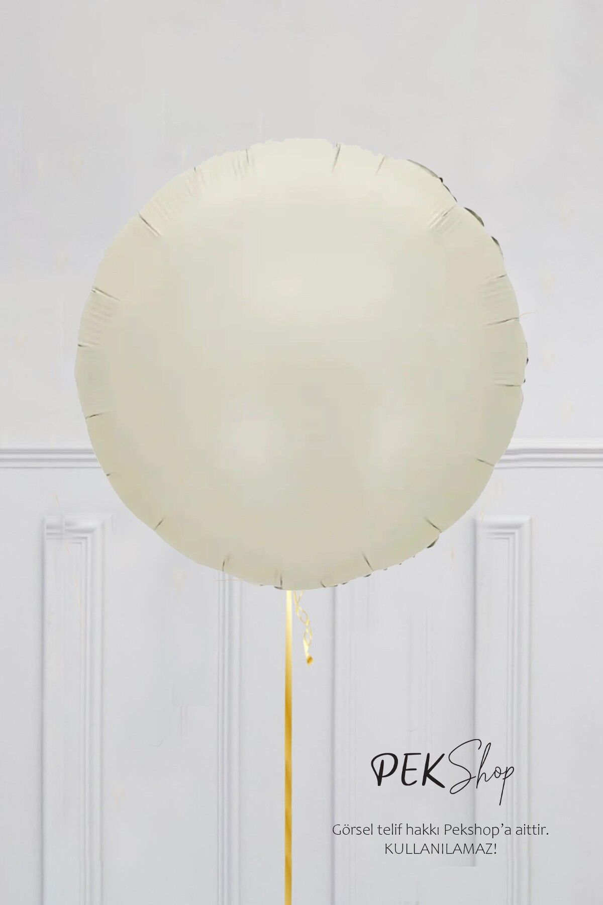 Retro Krem Yuvarlak Folyo Balon 18inç