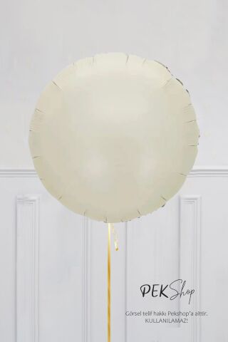 Retro Krem Yuvarlak Folyo Balon 18inç