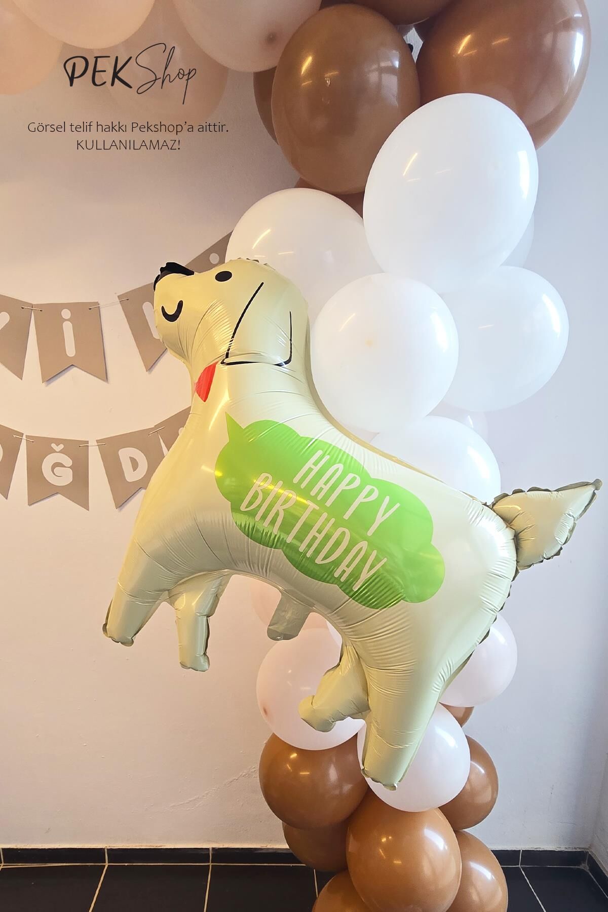 Happy Birthday Yazılı Köpek Folyo Balon
