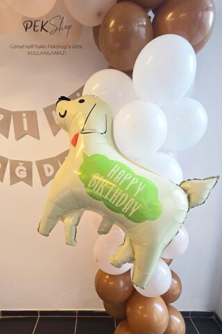 Happy Birthday Yazılı Köpek Folyo Balon