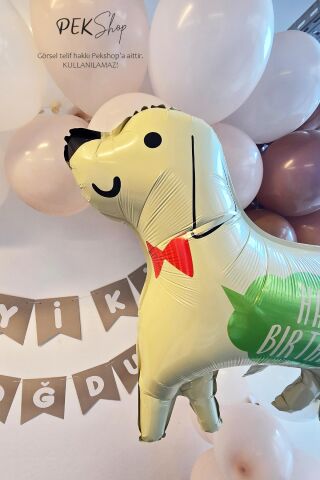 Happy Birthday Yazılı Köpek Folyo Balon