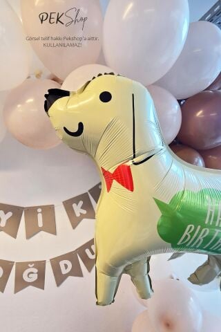 Happy Birthday Yazılı Köpek Folyo Balon