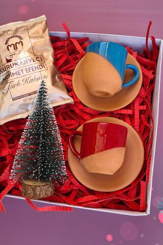 Türk Kahvesi Sever Çiftlere Özel Konsept Kurşun Asker Yılbaşı Hediye Kutusu