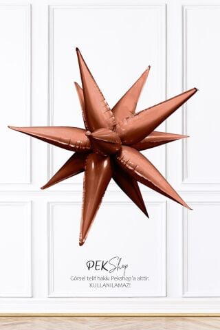 Retro Çikolata Kahve Kutup Yıldızı Folyo Balon Tek Parça Büyük Kutup Yıldız Balon 27inç 70cm