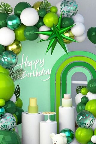 Yeşil Kutup Yıldızı Folyo Balon Tek Parça Büyük Kutup Yıldız Balon 27inç 70cm