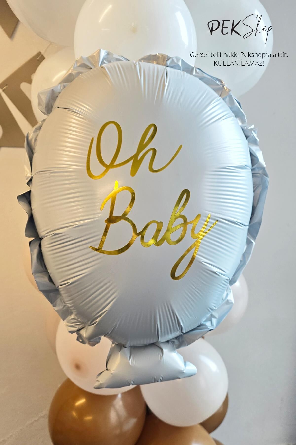 Oh Baby Yazılı Baby Shower Cinsiyet Partisi Balonu 64x51cm