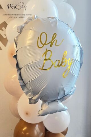 Oh Baby Yazılı Baby Shower Cinsiyet Partisi Balonu 64x51cm