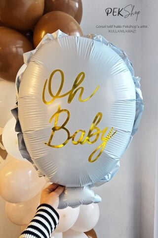 Oh Baby Yazılı Baby Shower Cinsiyet Partisi Balonu 64x51cm