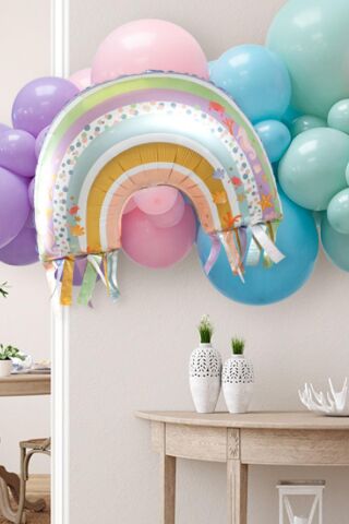 Saçaklı Gökkuşağı Folyo Balon 70cm Okyanus Deniz Kızı Tema