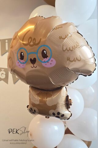 Poodle Köpek Folyo Balon Köpek Şekilli Balon 60x54cm