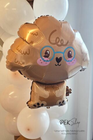 Poodle Köpek Folyo Balon Köpek Şekilli Balon 60x54cm