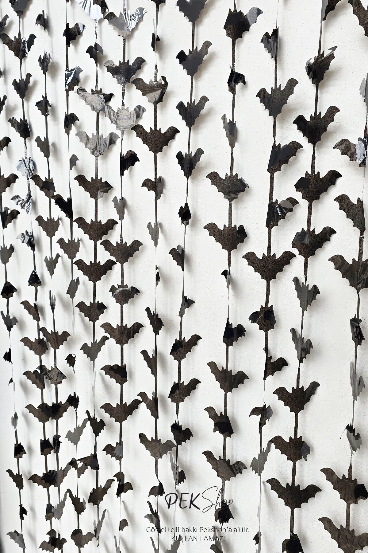 Yarasa Kapı Perdesi Cadılar Bayramı Süsü Duvar Fon Perdesi