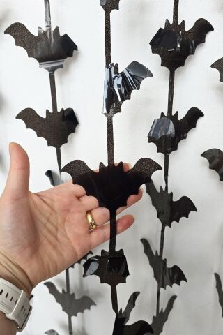 Yarasa Kapı Perdesi Cadılar Bayramı Süsü Duvar Fon Perdesi