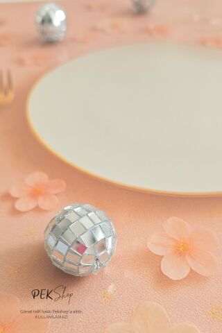 Disko Topu Pasta Süsü 6lı Mini Set Aynalı Top 3cm 6lı