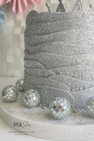 Disko Topu Pasta Süsü 6lı Mini Set Aynalı Top 3cm 6lı