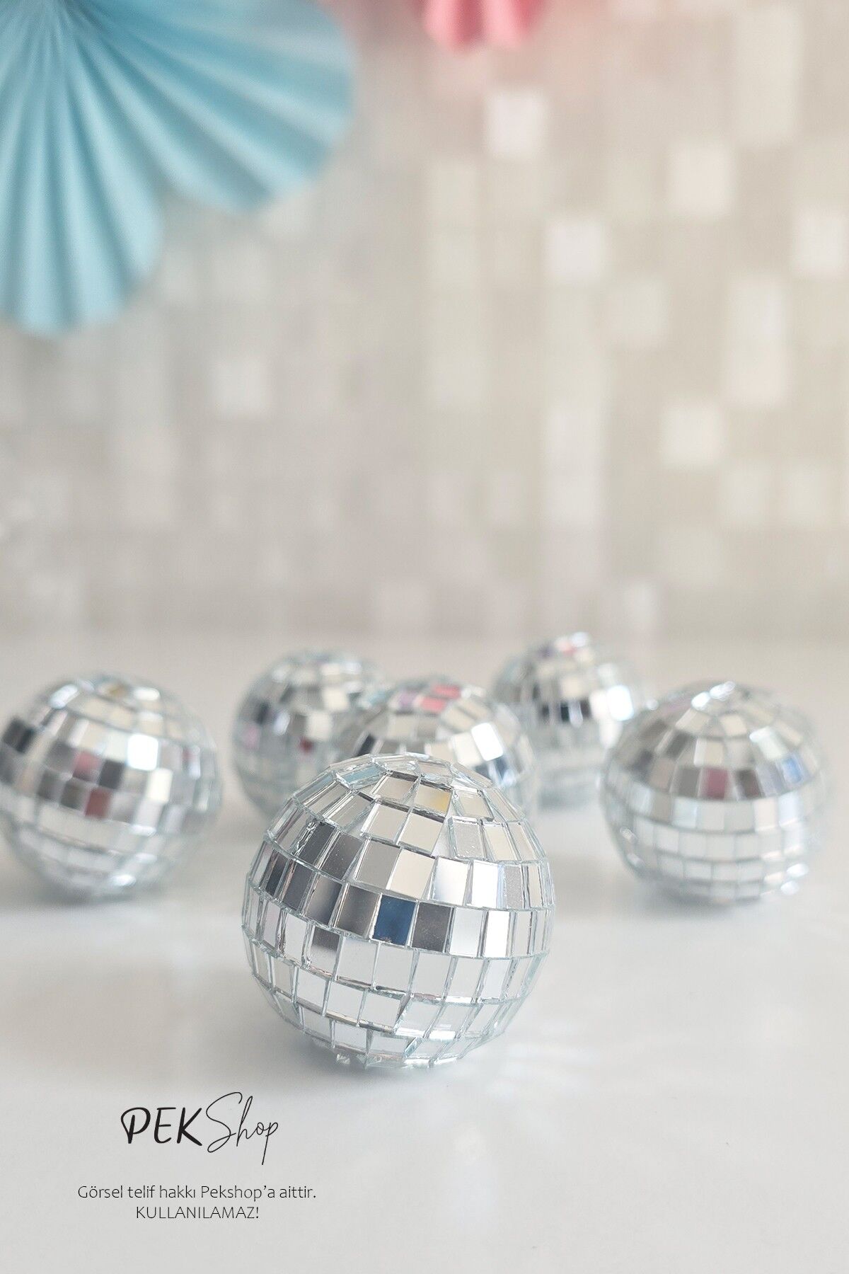 Disko Topu Pasta Süsü 4cm 6lı Paket