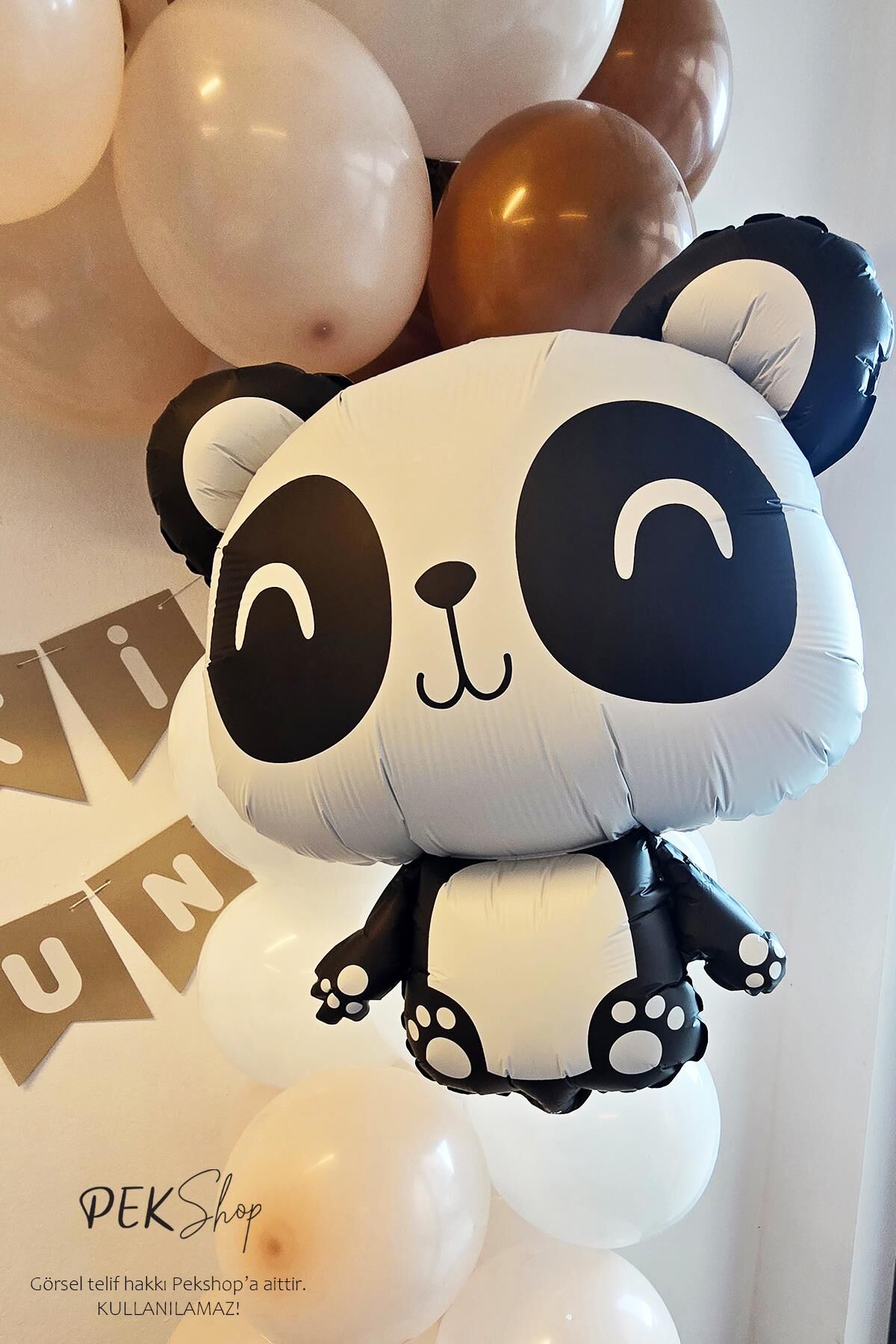 Sevimli Panda Balon Panda Şekilli Folyo Balon 72x58cm