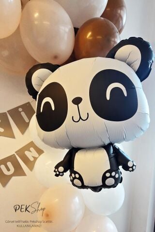 Sevimli Panda Balon Panda Şekilli Folyo Balon 72x58cm