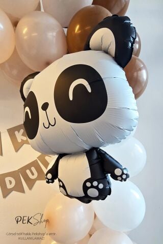 Sevimli Panda Balon Panda Şekilli Folyo Balon 72x58cm