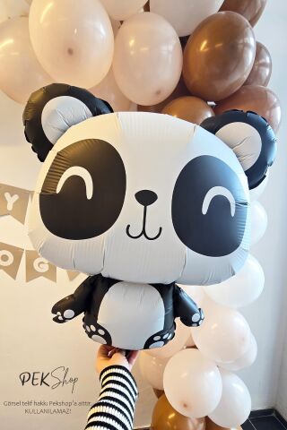 Sevimli Panda Balon Panda Şekilli Folyo Balon 72x58cm