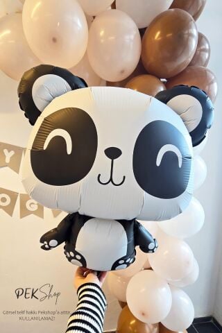 Sevimli Panda Balon Panda Şekilli Folyo Balon 72x58cm