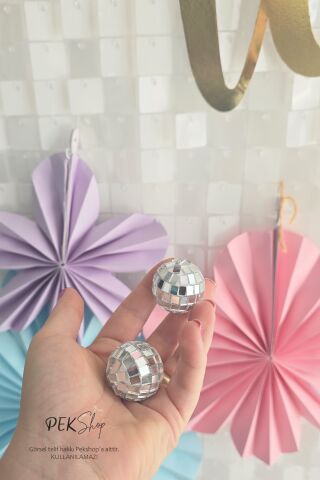 Pasta Süsü Disko Topu 4lü Set 2 adet 3cm 2 adet 4cm