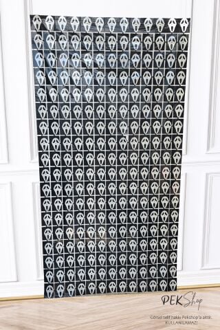 Kuru Kafa Kapı Perdesi Cadılar Bayramı Süsü Duvar Fon Perdesi