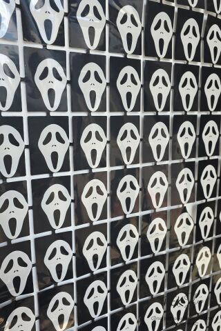 Kuru Kafa Kapı Perdesi Cadılar Bayramı Süsü Duvar Fon Perdesi