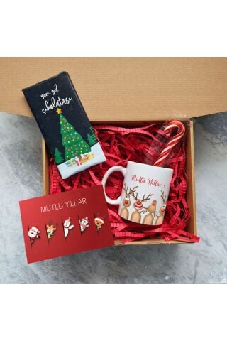 Şarkı Söyleyen Geyikler Mutlu Yıllar Yılbaşı Hediye Kutusu