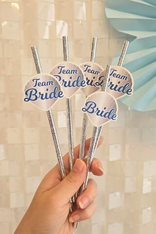Bride Pipet Seti Marin Konsept Bekarlığa Veda Bride Party Süslü Pipet Takımı 5 li