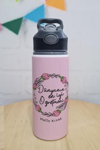 Öğretmene Hediye İsimli Matara Suluk Hediyelik Dünyanın En İyi Öğretmeni