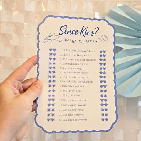 Marin Konsept Gelin mi Damat mı? Oyun Kartı