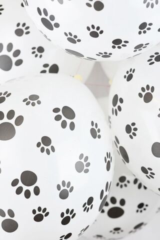 Pati Baskılı Balon Kedi Köpek Pati Şekil Baskılı 12inç Lateks Balon 10lu Paket