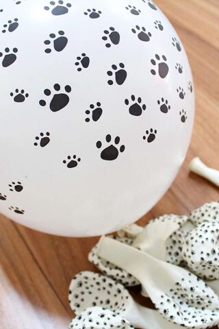 Pati Baskılı Balon Kedi Köpek Pati Şekil Baskılı 12inç Lateks Balon 10lu Paket