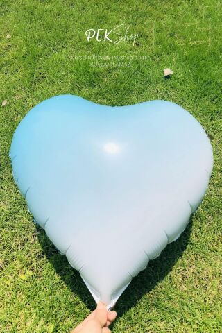Degrade Mavi Kalp Folyo Balon 18inç