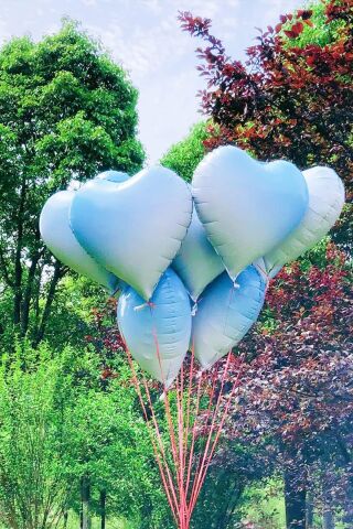Degrade Mavi Kalp Folyo Balon 18inç