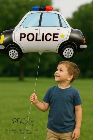Polis Arabası Folyo Balon Polis Arabası Şekilli Balon