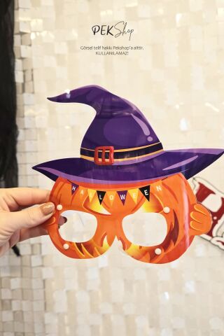 Cadı Şapkalı Cadılar Bayramı Balkabağı Gözlük Halloween Aksesuarı