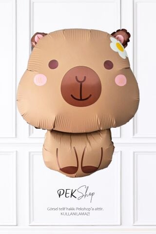 Capybara Folyo Balon Kapibara Şekilli Balon Kahve