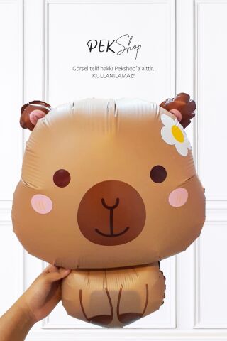 Capybara Folyo Balon Kapibara Şekilli Balon Kahve