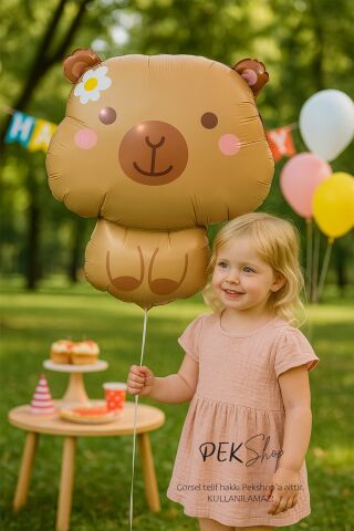 Capybara Folyo Balon Kapibara Şekilli Balon Kahve
