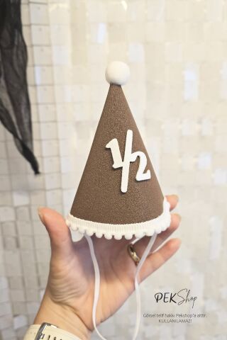 Yarım Yaş Şapkası Kahve Beyaz 1/2 Yaş Şapkası