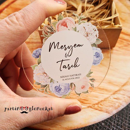 Soft Mavi Somon Konsept Şeffaf Pleksi Magnet Kutusuz