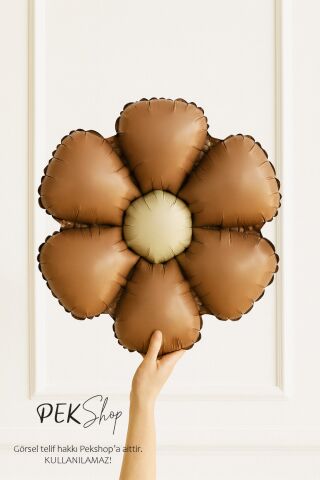 Kahve Bohem Papatya Folyo Balon Papatya Şekilli Balon Retro Kahve