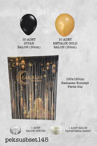 Ramazan Süsleme Seti Ramazan Arka Fon Perde ve Balonlar Ramazan Köşesi Süsleme Seti
