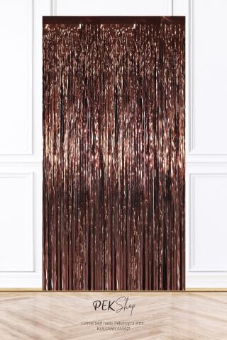 Kahverengi Fon Perdesi 100x200 cm Arka Fon Kapı Perde Kahverengi