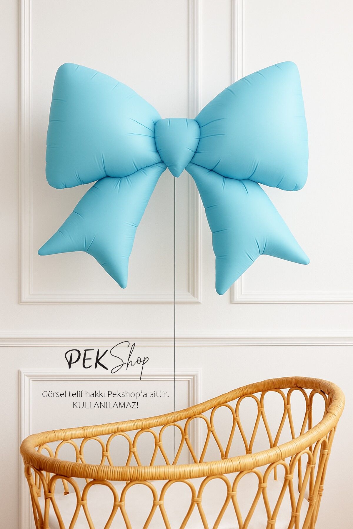 Mavi Büyük Fiyonk Folyo Balon Fiyonk Şekilli Balon