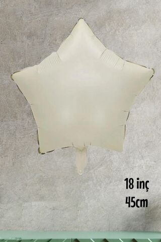 Retro Krem Yıldız Balon 18inç 45cm Retro Renk Balonlar