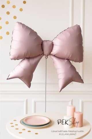 Pembe Büyük Fiyonk Folyo Balon Fiyonk Şekilli Balon