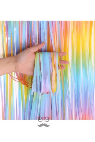 Fon Perde Kapı Perdesi Makaron Renkli Arka Fon Süs Parti Fonu